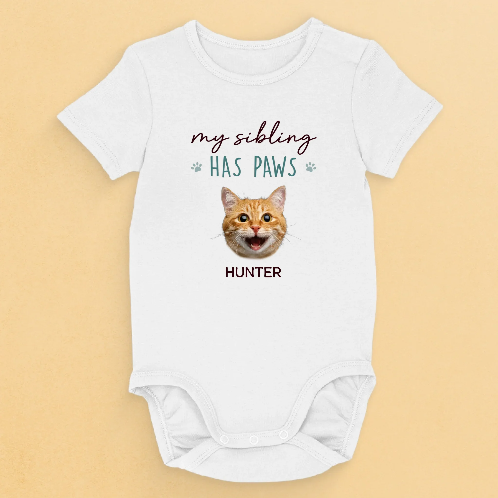 Custom Photo Growing Up With Paws And Little Laughs - Dog & Cat Personalized Custom Baby Onesie - Baby Shower Gift, Gift For Pet Owners, Pet Lovers - Image 2