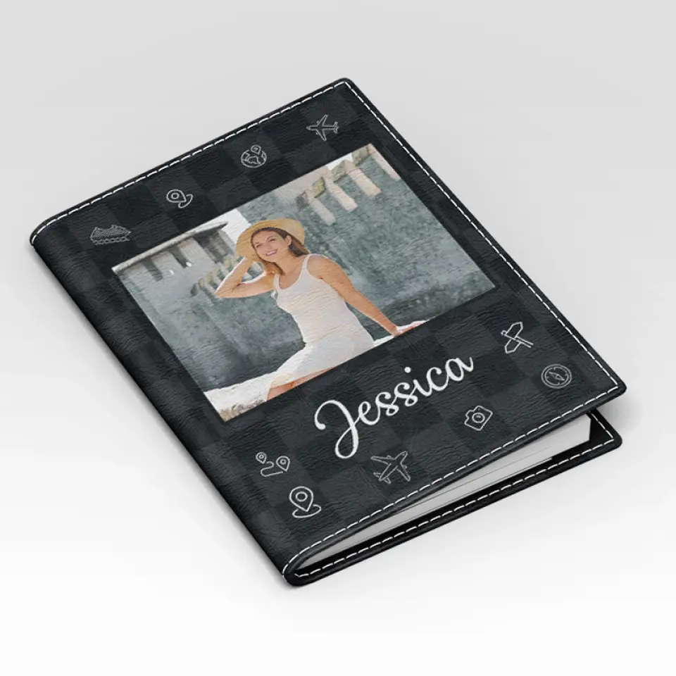 Custom Photo Happiness Is A Way Of Travel - Travel Personalized Custom Passport Cover, Passport Holder - Holiday Vacation Gift, Gift For Adventure Travel Lovers - Image 3