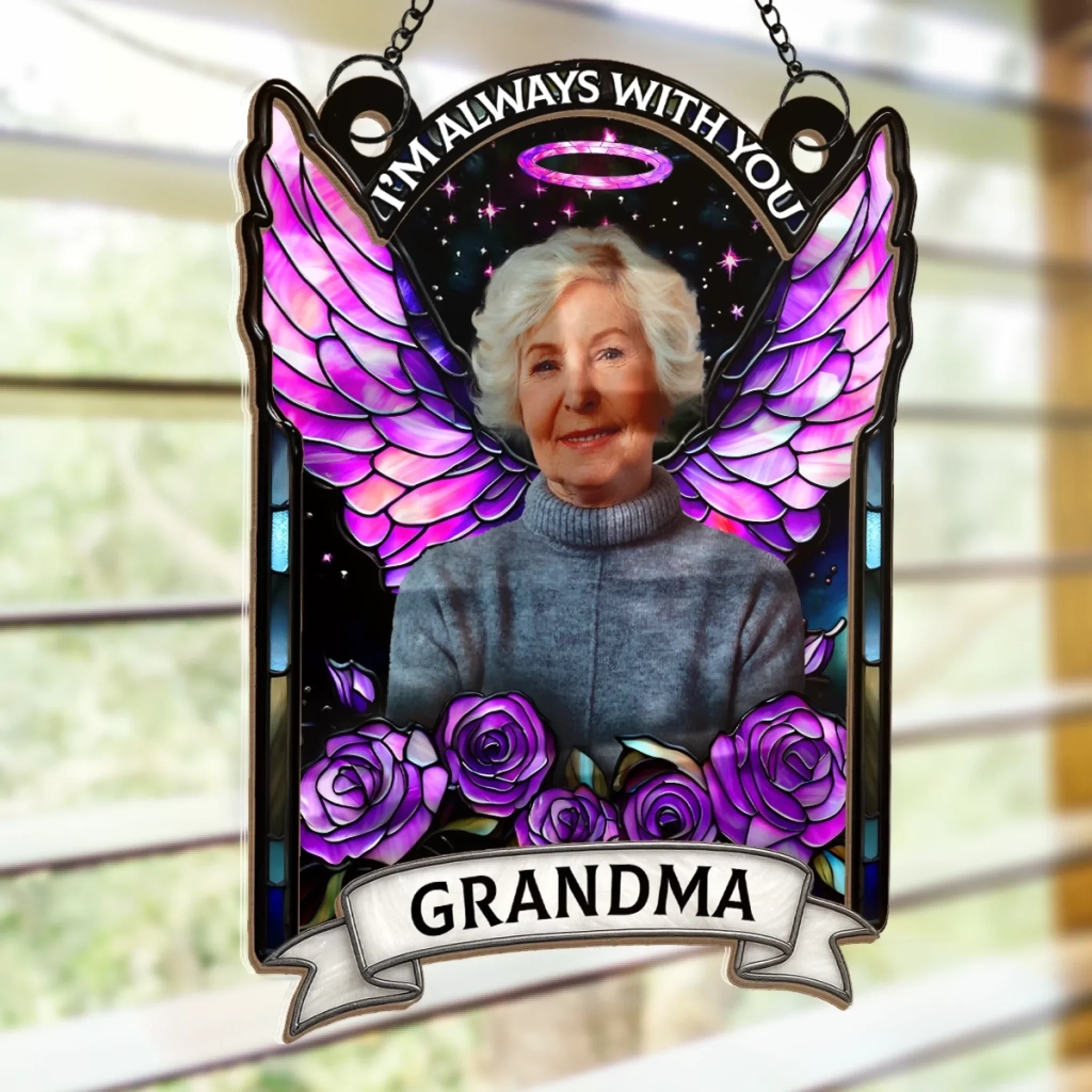 Custom Photo Heaven Gained A Piece Of My Heart - Memorial Personalized Window Hanging Suncatcher Ornament - Sympathy Gift For Family Members - Image 4