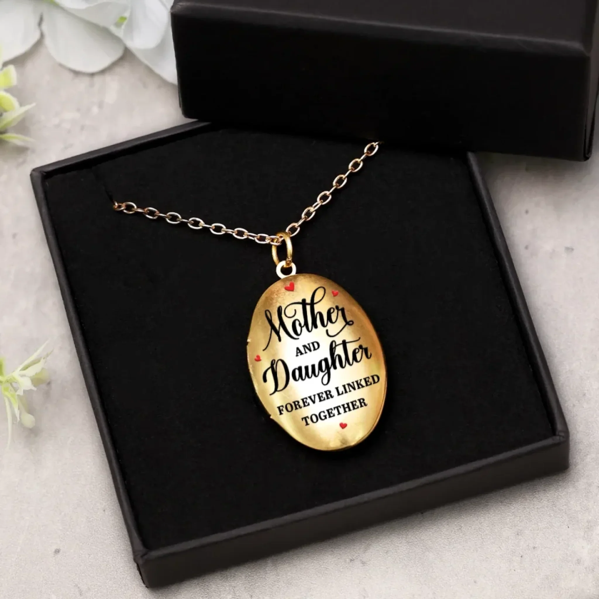 Custom Photo Her Smile Is My Reflection - Family Personalized Custom Locket Necklace - Mother's Day, Gift For Mom, Daughter - Image 6