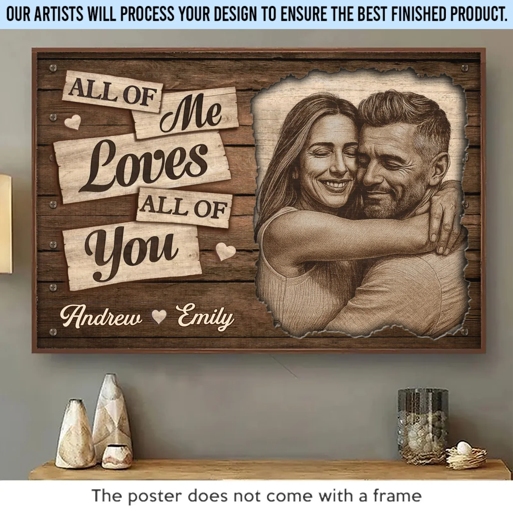 Custom Photo Horizontal Poster - Personalized Anniversary Wedding Gifts For Husband And Wife, Him And Her - You Make My Days Lighter - Image 2