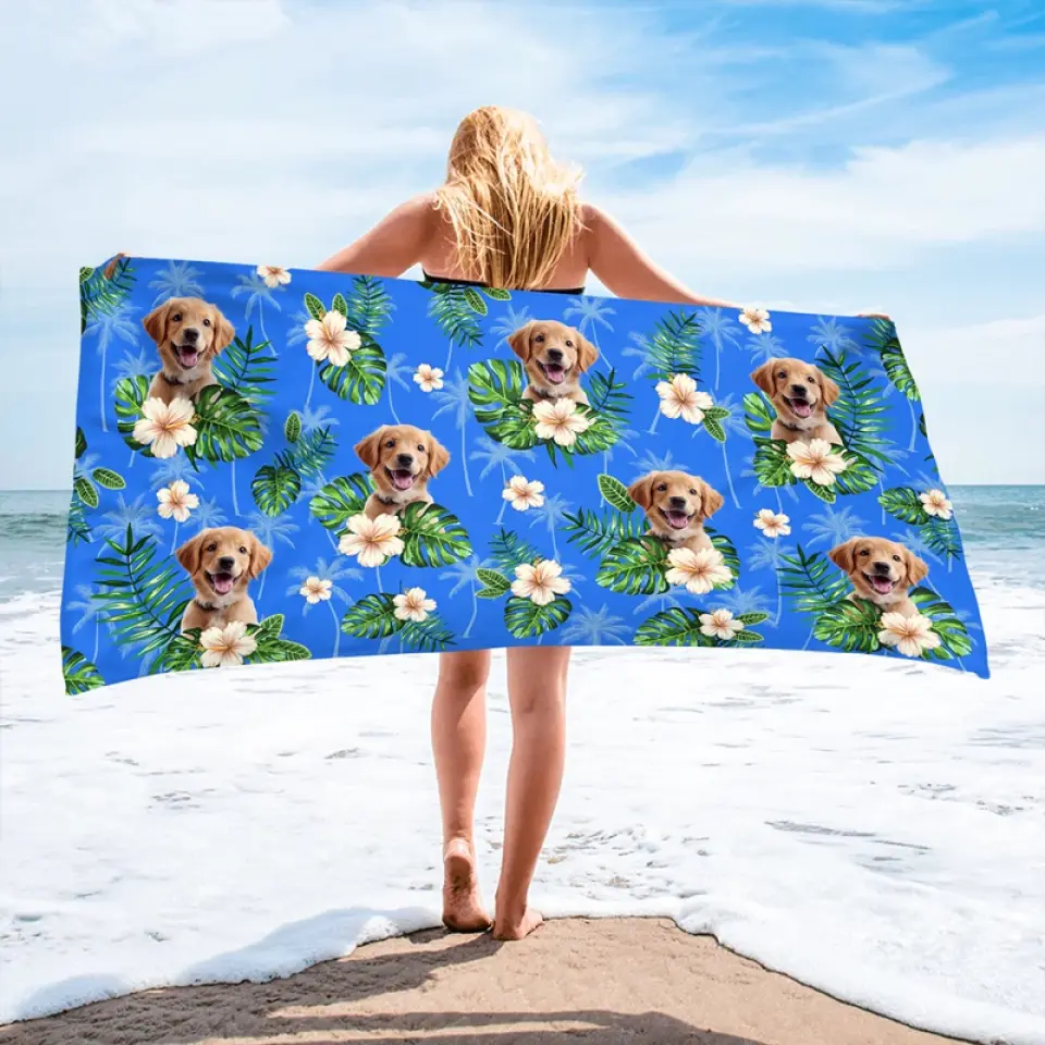 Custom Photo Hot Days, Cool Pets - Dog
& Cat Personalized Custom Beach Towel - Summer Vacation Gift, Birthday Pool Party Gift For Pet Owners, Pet Lovers