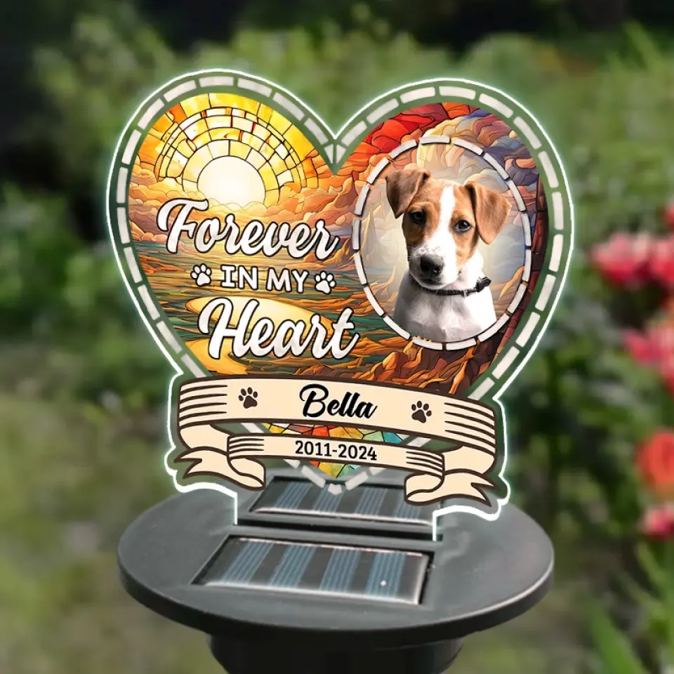 Custom Photo I Am Forever In Your Heart - Memorial Personalized Custom Garden Solar Light - Sympathy Gift For Pet Owners, Pet Lovers - Image 3