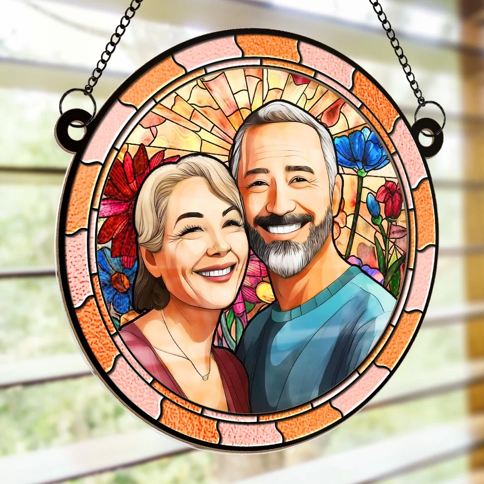 Custom Photo I Fall For You More Every Day - Couple Personalized Window Hanging Suncatcher Ornament - Gift For Husband Wife, Anniversary - Image 5