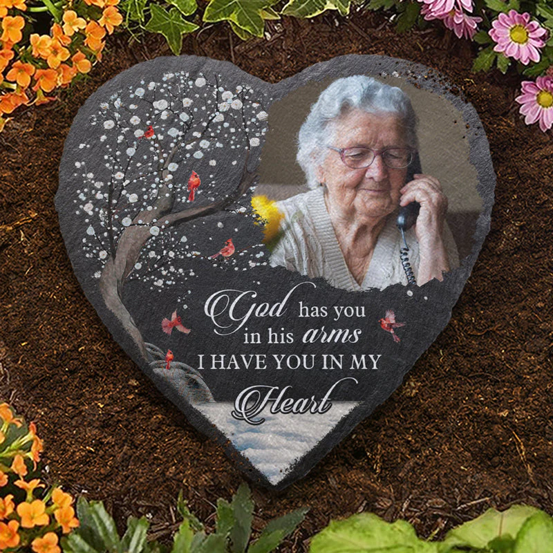 Custom Photo I Have You In My Heart - Memorial Personalized Custom Heart Shaped Memorial Stone - Sympathy Gift For Family Members - Image 3