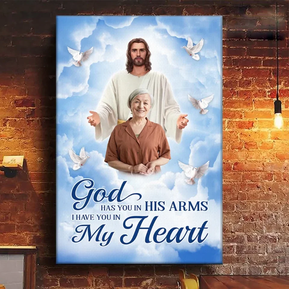 Custom Photo I Have You In My Heart - Memorial Personalized Custom Vertical Canvas - Sympathy Gift For Family Members - Image 3