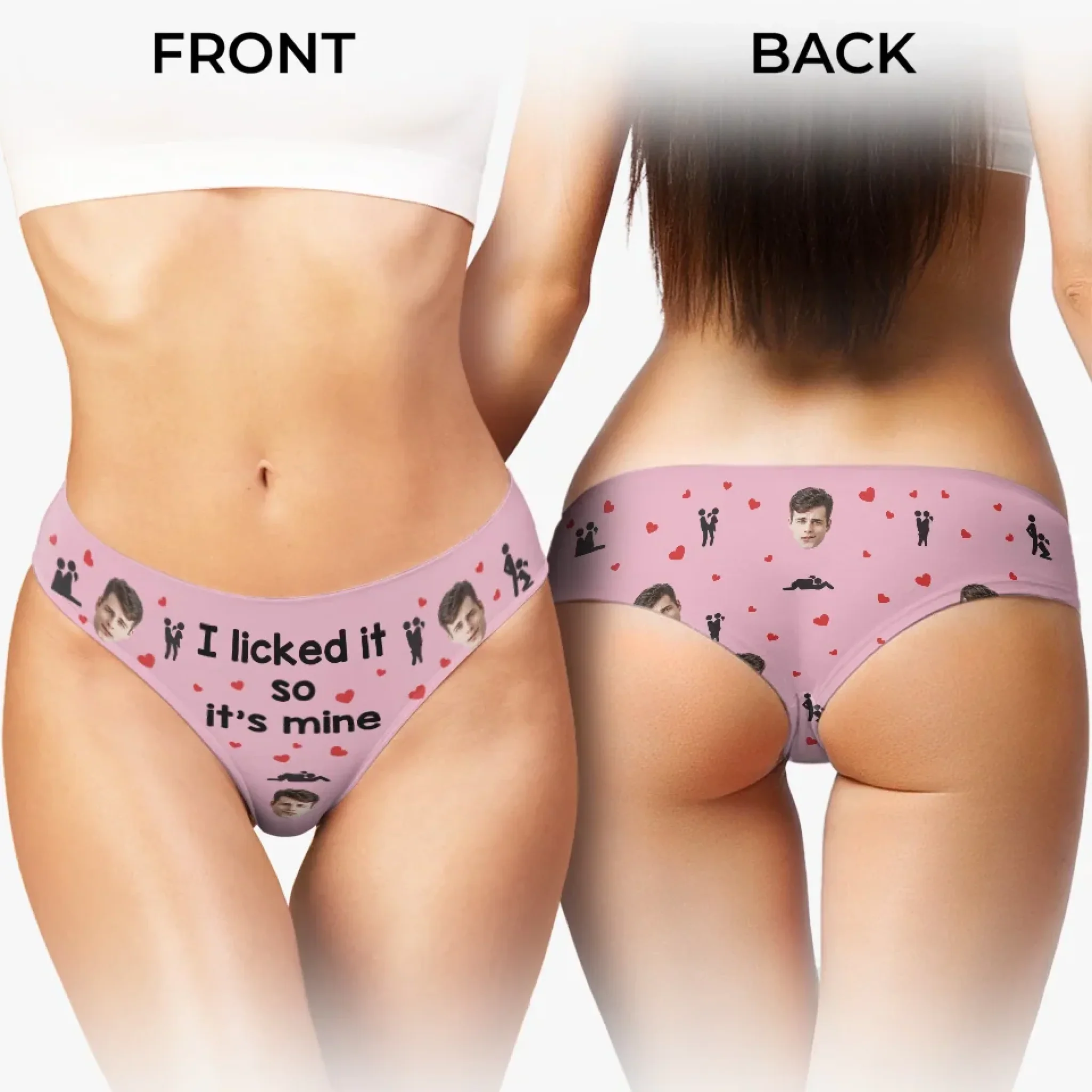 Custom Photo I Licked It So It's Mine - Couple Personalized Women Briefs - Gift For Husband Wife, Anniversary - Image 4