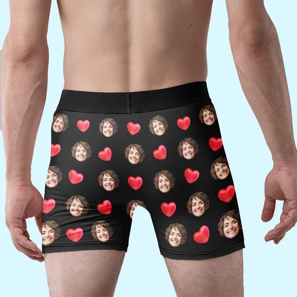 Custom Photo I Love Every Inch Of You - Couple Personalized Custom Boxer Briefs, Men's Boxers - Gift For Husband Wife, Anniversary - Image 4