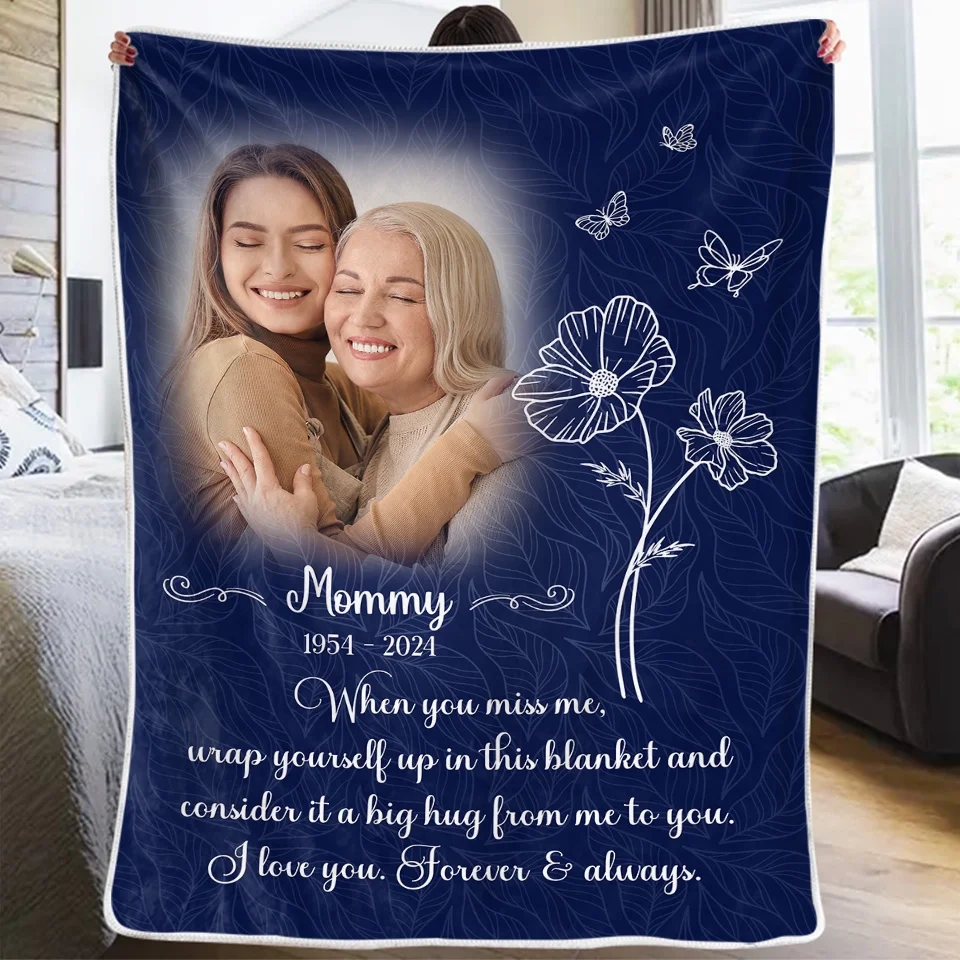 Custom Photo I Love You Forever And Always - Memorial Personalized Custom Blanket - Sympathy Gift For Family Members - Image 3