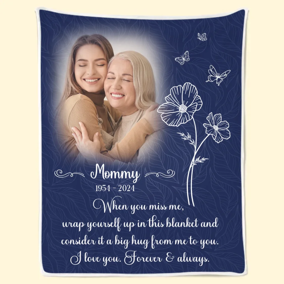 Custom Photo I Love You Forever And Always - Memorial Personalized Custom Blanket - Sympathy Gift For Family Members - Image 6