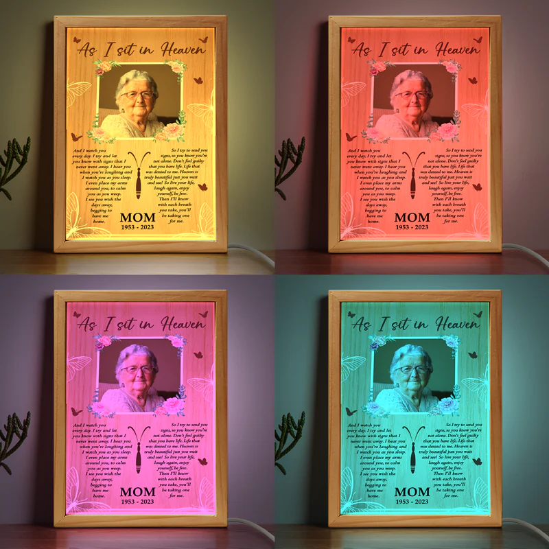 Custom Photo I Watch You I Hear You - Memorial Personalized Custom Frame Light Box - Sympathy Gift For Family Members - Image 4