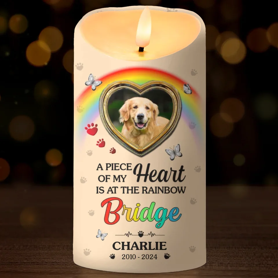 Custom Photo I Wish The Rainbow Bridge Had Visiting Hours - Memorial Personalized Custom LED Candle - Sympathy Gift, Christmas Gift For Pet Owners, Pet Lovers - Image 2