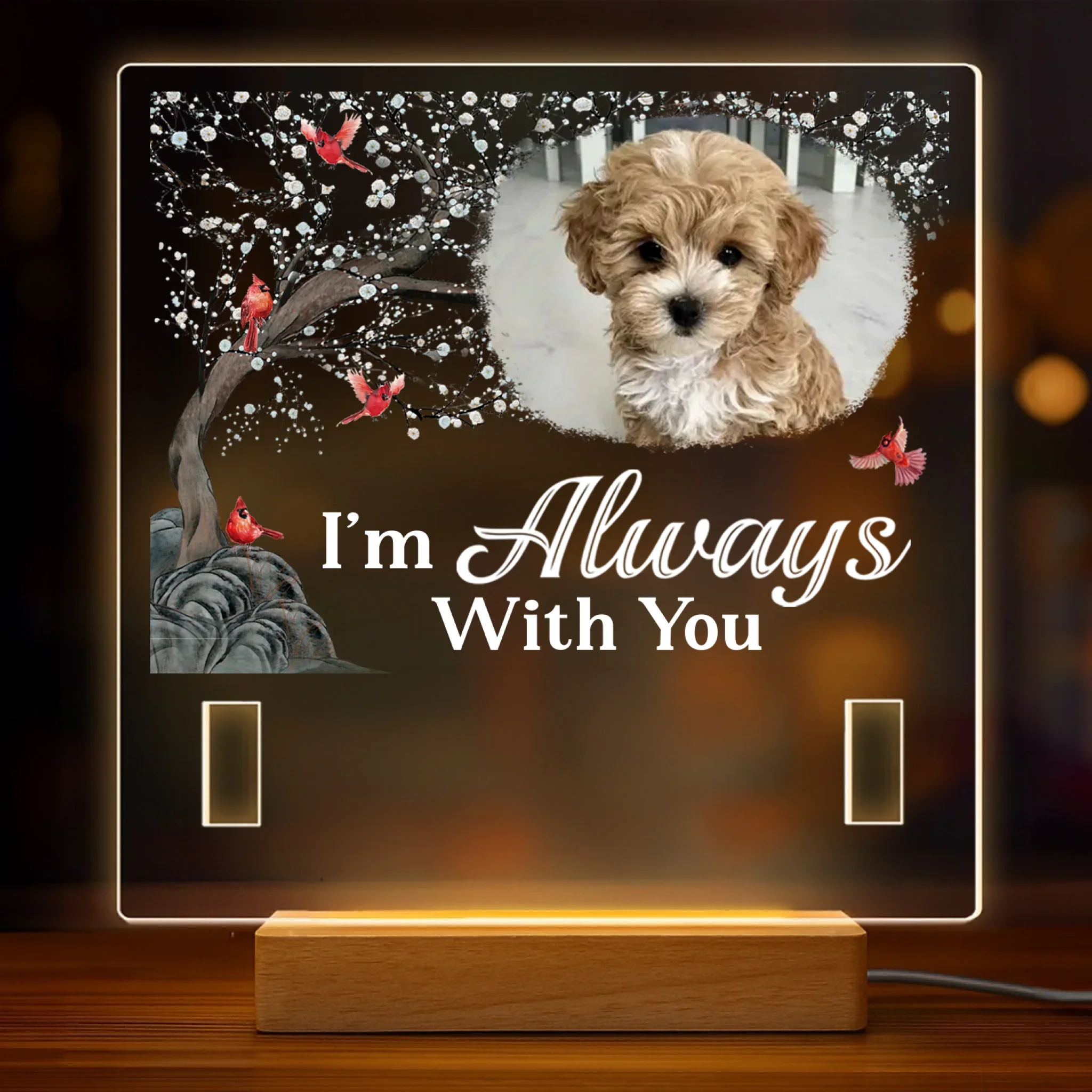 Custom Photo I'm Always With You - Memorial Personalized Custom Pet Loss Memorial Light - Sympathy Gift For Pet Owners, Pet Lovers - Image 2