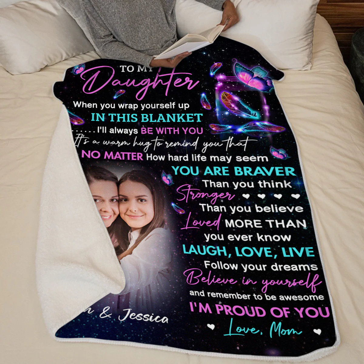 Custom Photo I'm Proud Of You - Family Personalized Custom Blanket - Birthday Gift From Mom - Image 5