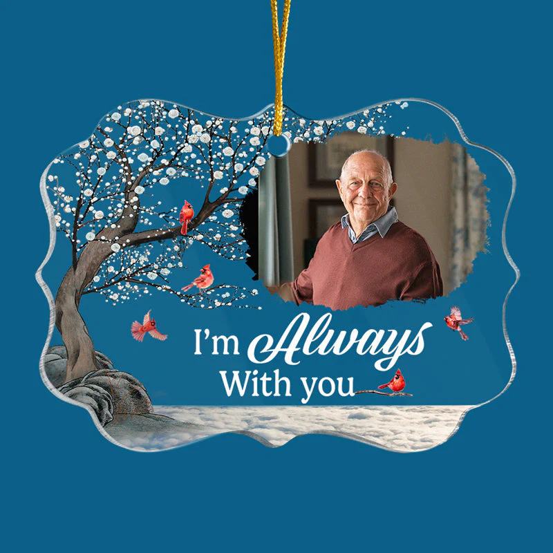 Custom Photo I'm Wherever You Go - Memorial Personalized Custom Ornament - Acrylic Benelux Shaped - Christmas Gift, Sympathy Gift For Family Members - Image 3