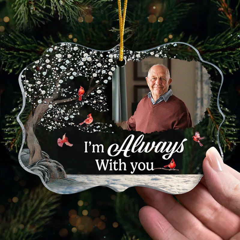 Custom Photo I'm Wherever You Go - Memorial Personalized Custom Ornament - Acrylic Benelux Shaped - Christmas Gift, Sympathy Gift For Family Members - Image 4