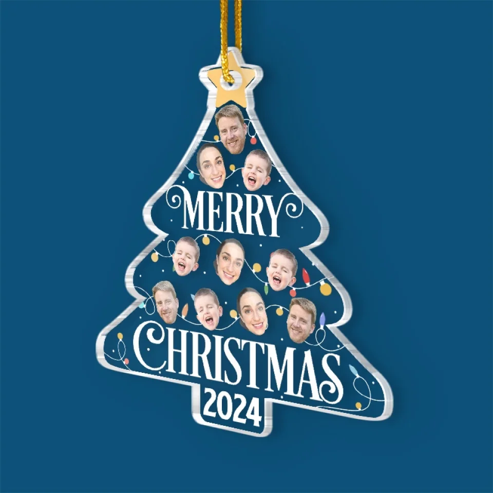 Custom Photo In Every Face, A Piece Of My Heart Lives - Family Personalized Custom Ornament - Acrylic Custom Shaped - Christmas Gift For Family Members - Image 3