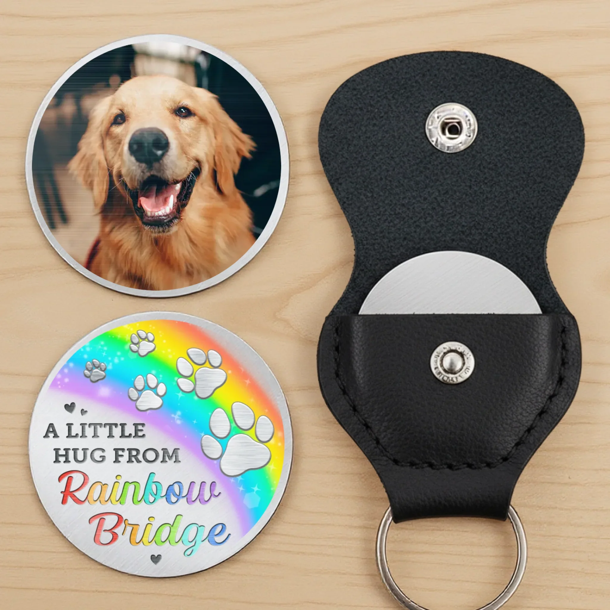 Custom Photo In Every Paw Print, A Piece Of My Heart - Memorial Personalized Custom Pocket Hug - Sympathy Gift For Pet Owners, Pet Lovers - Image 3