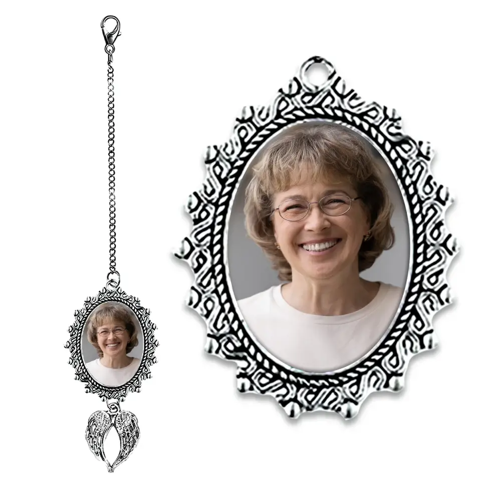 Custom Photo In Loving Memory - Family Personalized Custom Graduation Tassel Photo Charm With Angel Wings - Graduation Gift For Family Members, Siblings, Brothers, Sisters - Image 2