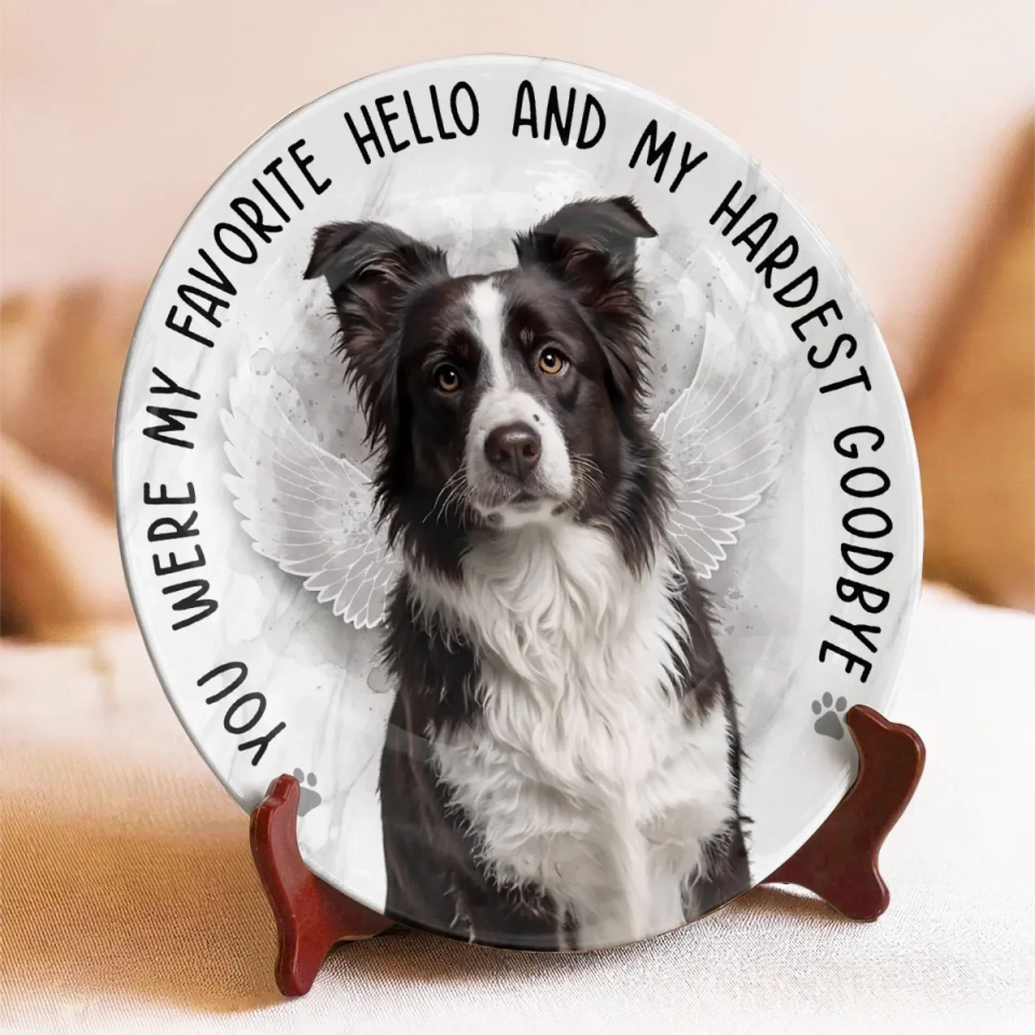Custom Photo In My Heart, You Live On - Memorial Personalized Custom Ceramic Plate - Sympathy Gift For Pet Owners, Pet Lovers - Image 3