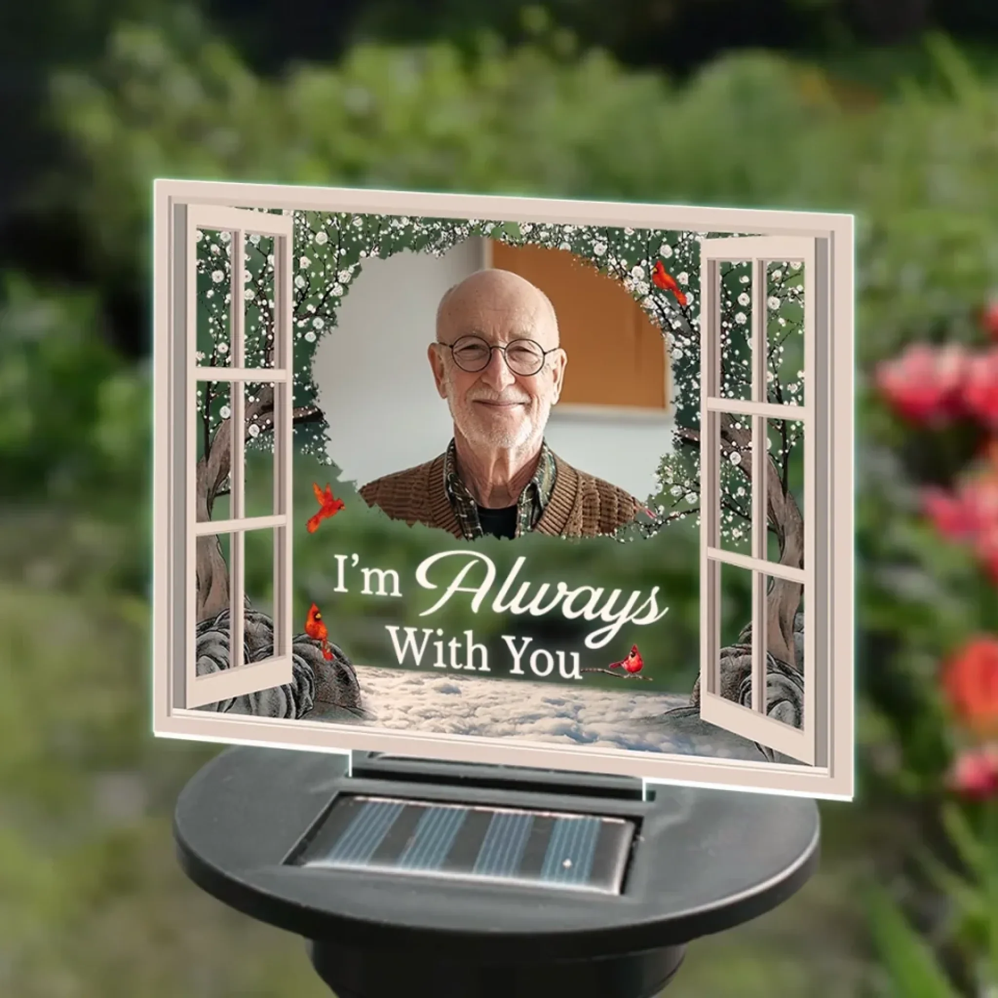 Custom Photo In Our Hearts, Always Home - Memorial Personalized Custom Garden Solar Light - Sympathy Gift For Family Members - Image 3