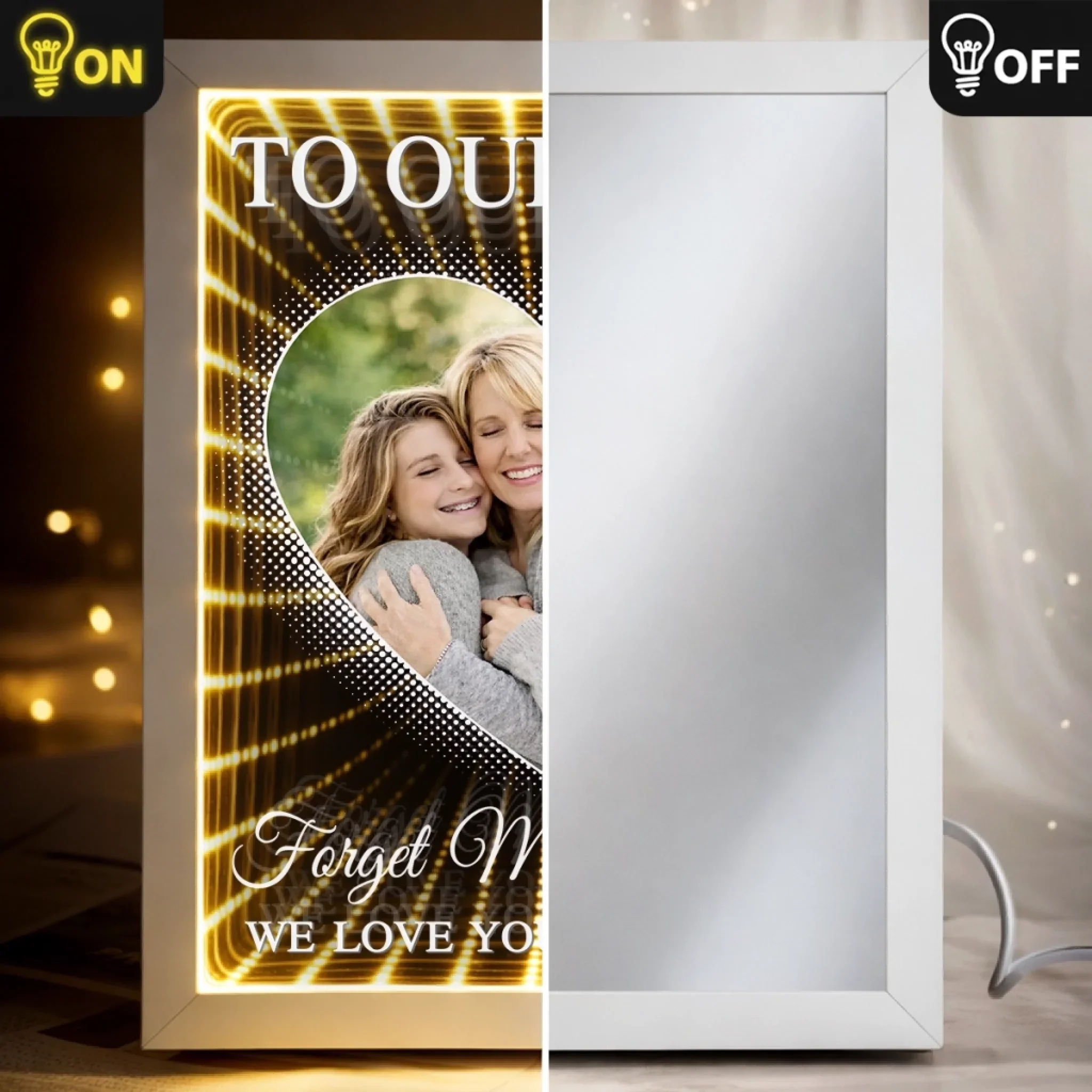 Custom Photo Infinity Mirror Light Box - Personalized Mother's Day Birthday Gifts For Mom - Celebrating Moms With Love - Image 6