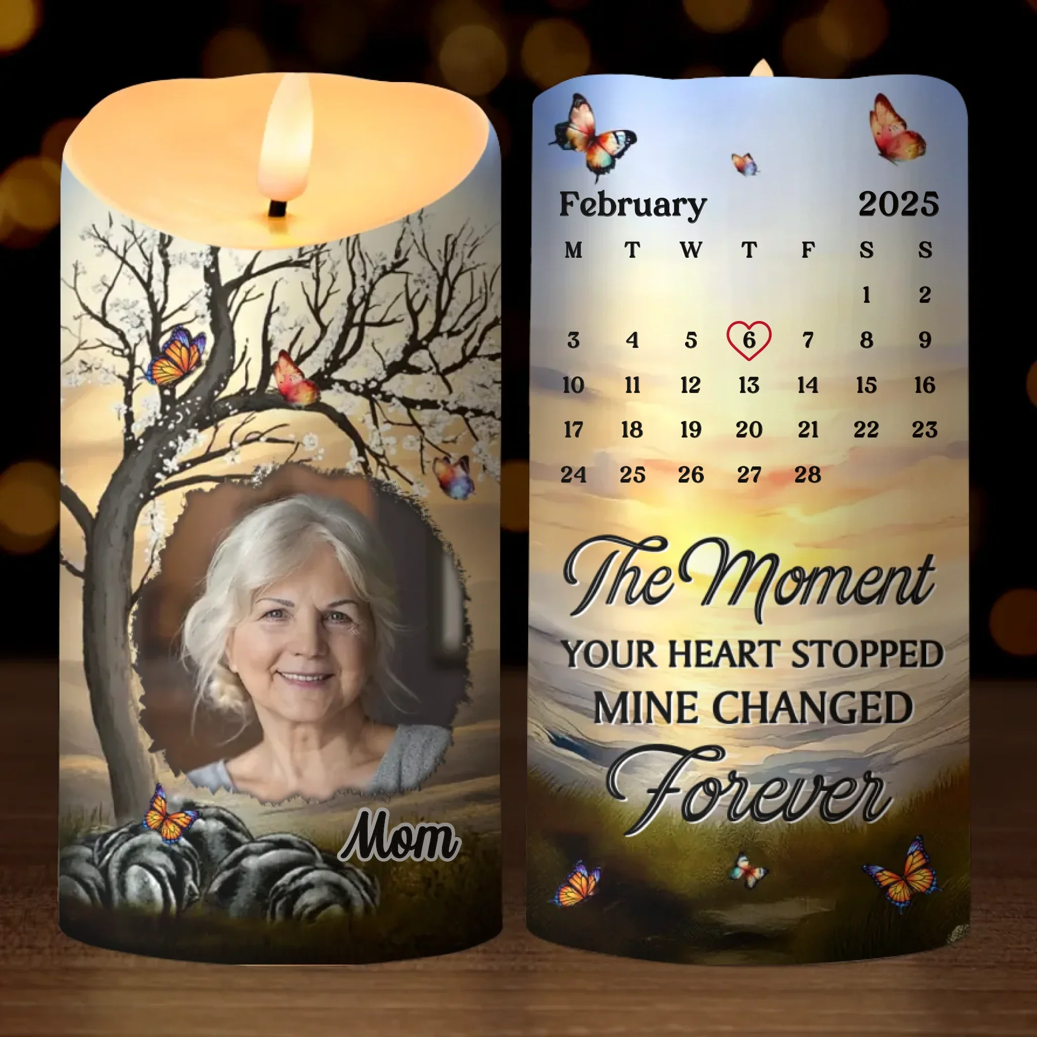 Custom Photo LED Candle - Personalized Christmas Memorial Sympathy Gifts For Loss Of Mom, Dad - Your Light Stays With Me - Image 2