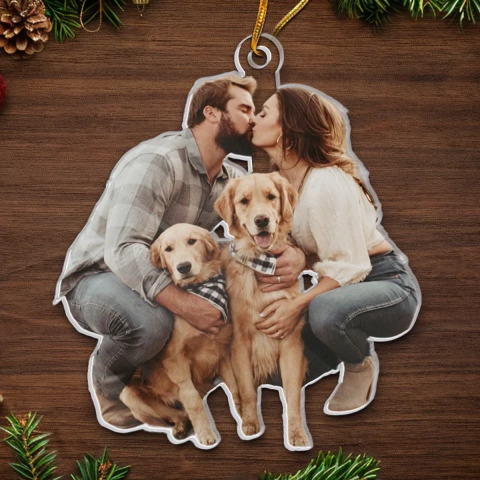 Custom Photo Let The Spirit Of Christmas Ever Warm Our Hearts  - Couple Personalized Custom Ornament - Acrylic Custom Shaped - Christmas Gift For Husband Wife, Anniversary, Pet Owners, Pet Lovers - Image 5