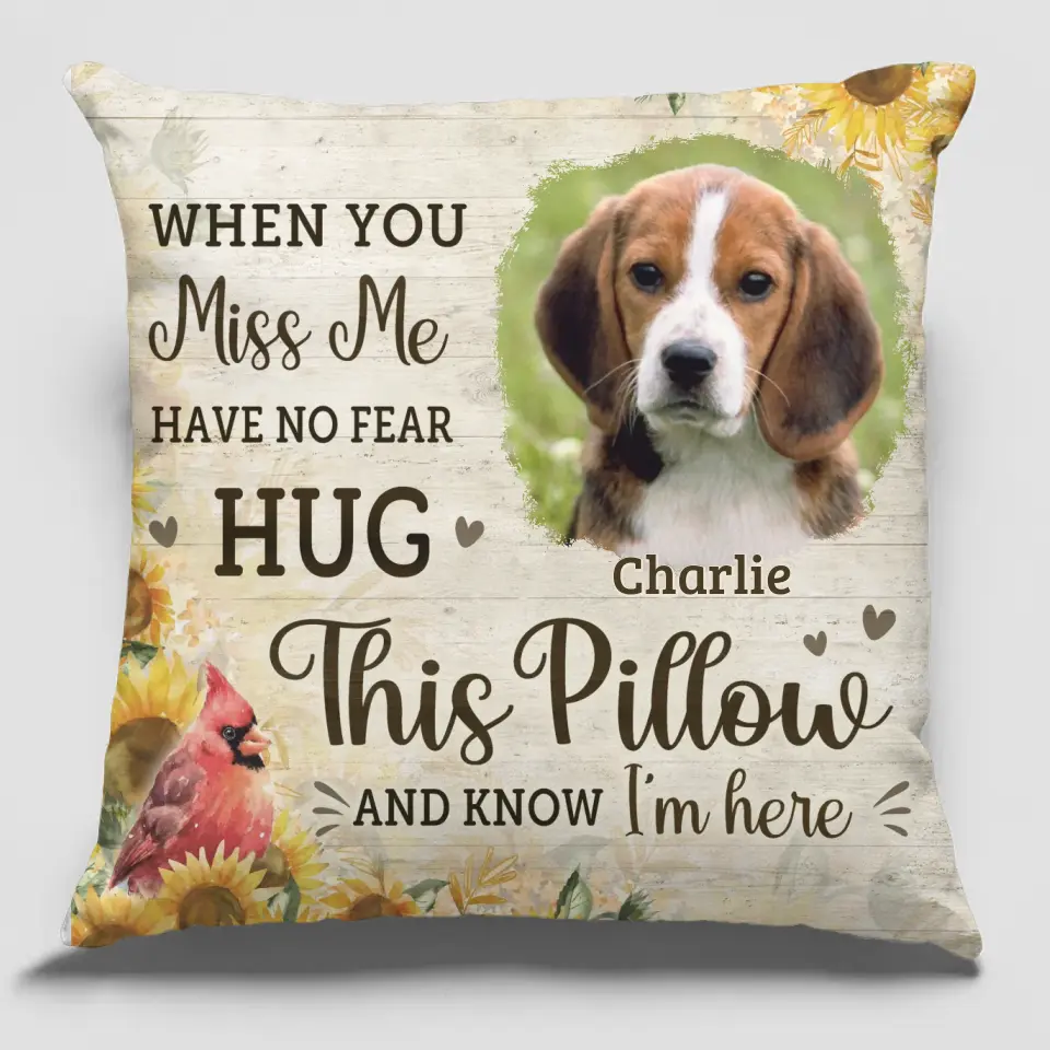 Custom Photo Let This Pillow Fill The Emptiness In Your Arms - Memorial Personalized Custom Pillow - Sympathy Gift, Gift For Pet Owners, Pet Lovers - Image 2