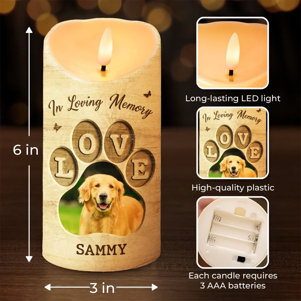 Custom Photo Light This Up And Know I'm Here - Memorial Personalized Custom LED Candle - Sympathy Gift, Christmas Gift For Family Members - Image 4