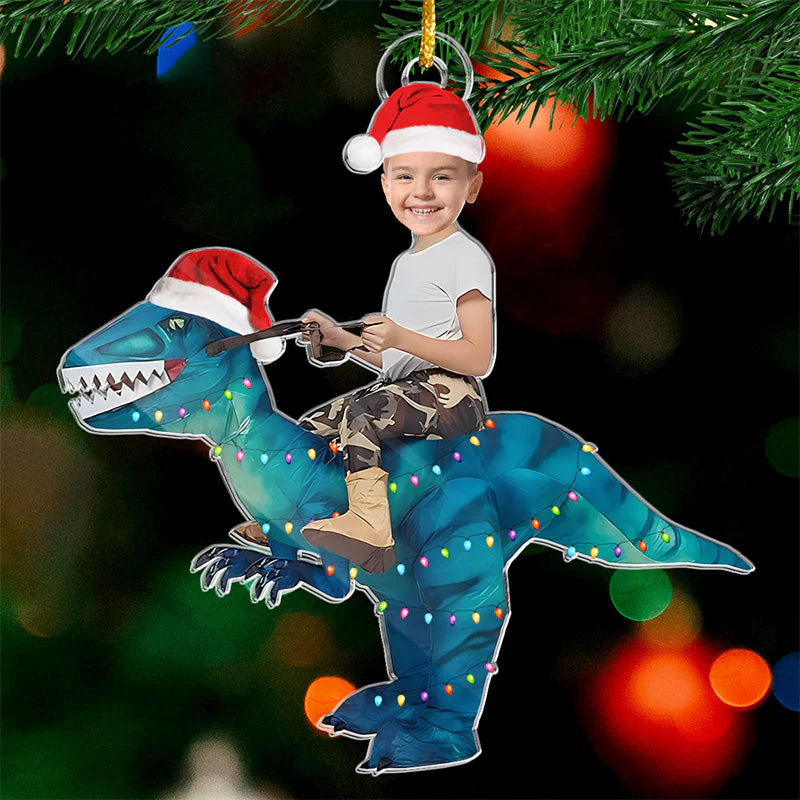 Custom Photo Little Dino - Family Personalized Custom Ornament - Acrylic Custom Shaped - Christmas Gift For Family Members - Image 2
