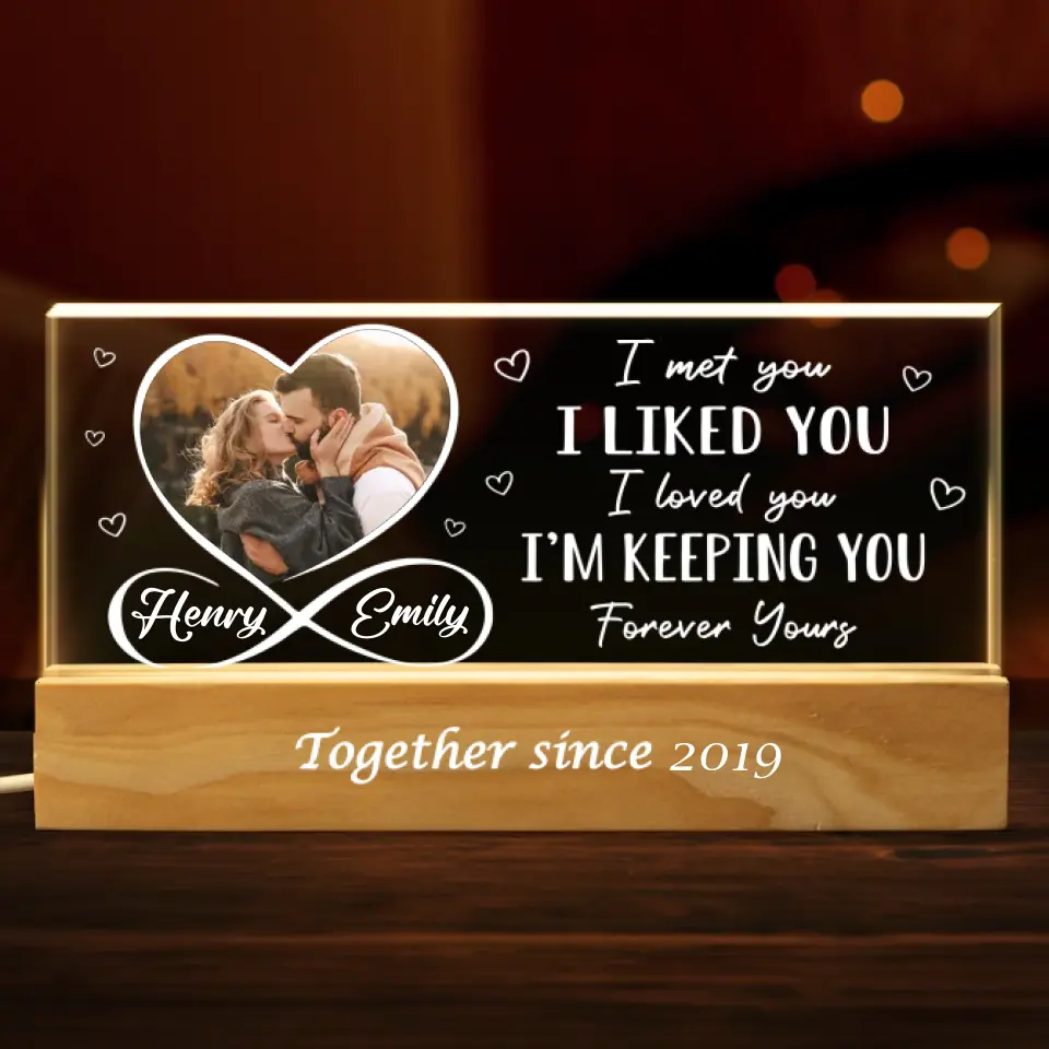 Custom Photo Love Conquers All - Couple Personalized Custom Acrylic Letters 3D LED Night Light - Gift For Husband Wife, Anniversary - Image 2