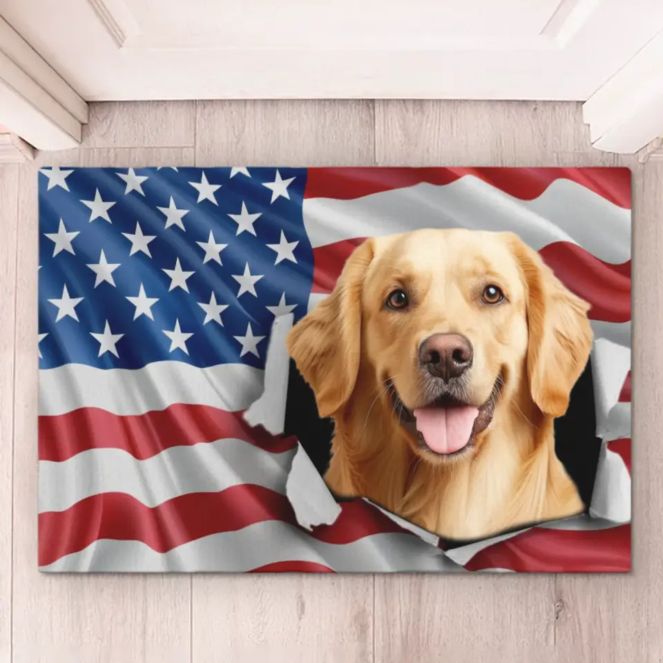 Custom Photo Love, Laughter, Friends Are Always Welcome - Dog & Cat Personalized Custom Home Decor Decorative Mat - House Warming Gift For Pet Owners, Pet Lovers - Image 6