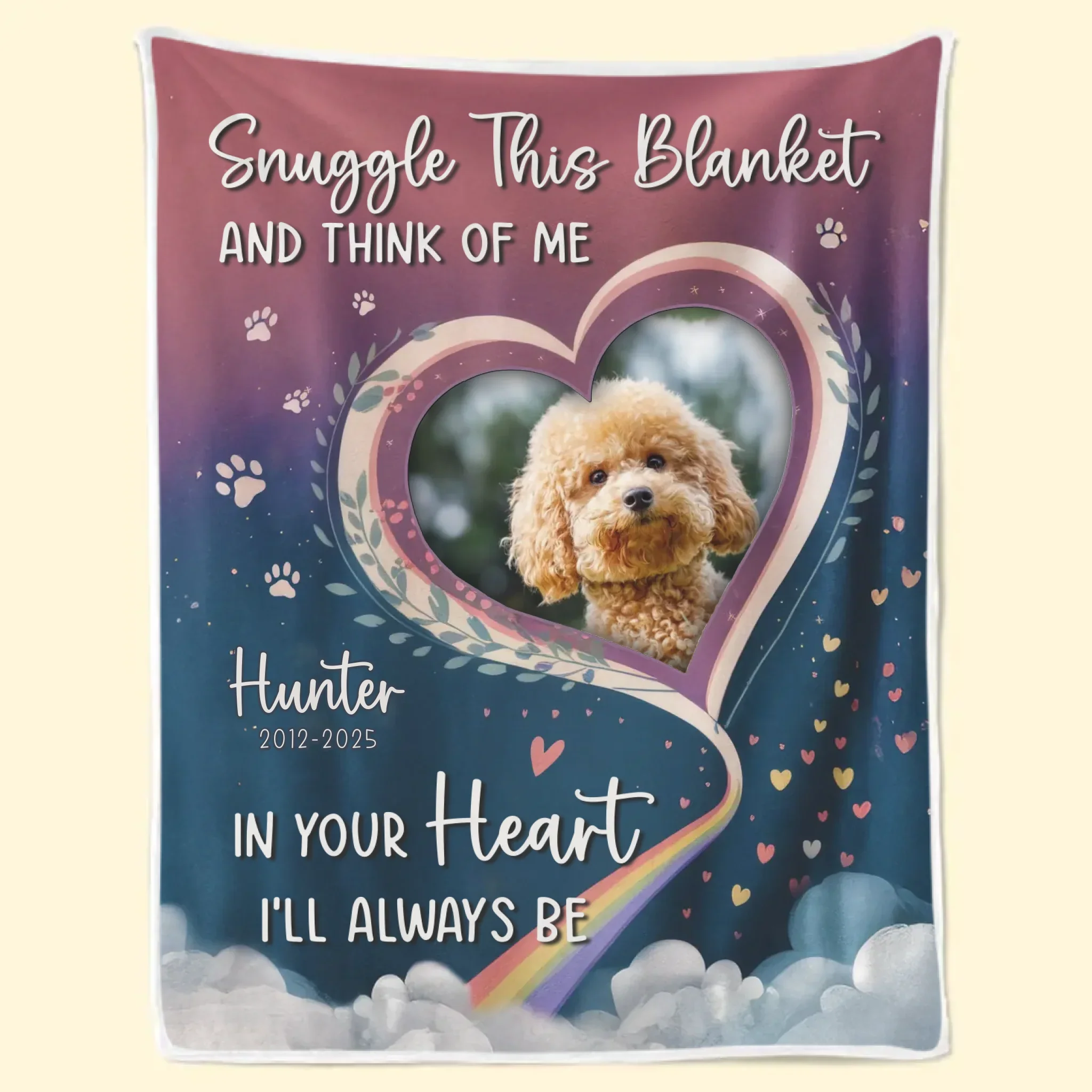Custom Photo Love Never Fades - Memorial Personalized Custom Blanket - Sympathy Gift For Pet Owners, Pet Lovers - Image 2