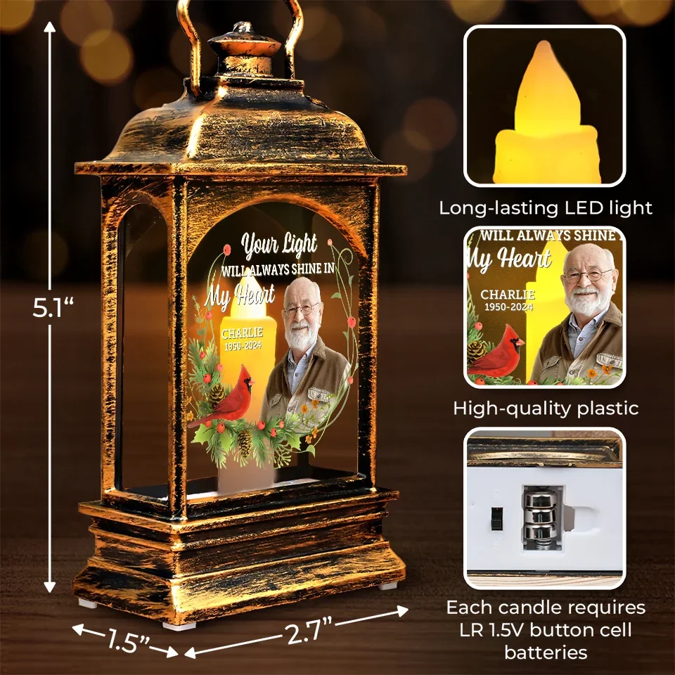 Custom Photo Loved Always, Remembered Forever - Memorial Personalized Custom Christmas Wind Lamp - Sympathy Gift, Christmas Gift For Family Members - Image 5