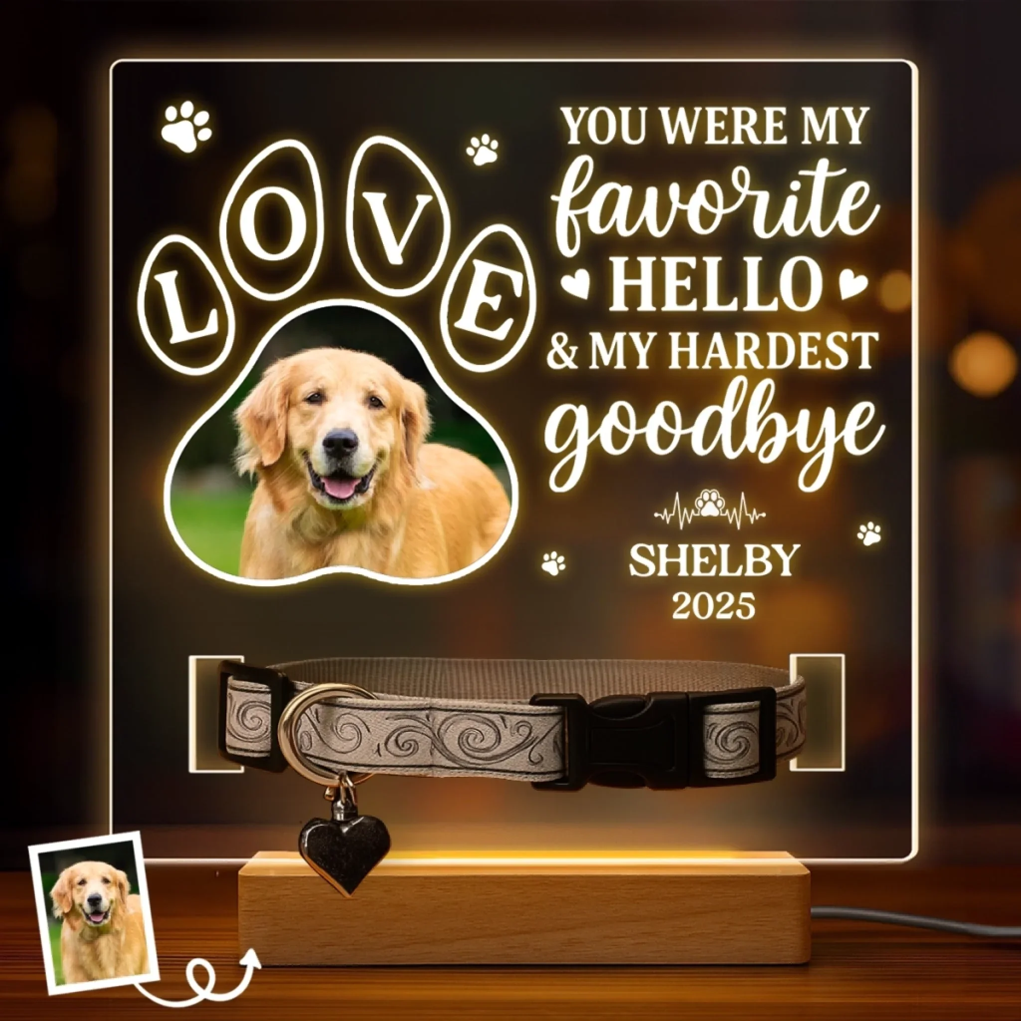 Custom Photo  Loved Beyond Words - Memorial Personalized Custom Pet Loss Memorial Light - Sympathy Gift For Pet Owners, Pet Lovers