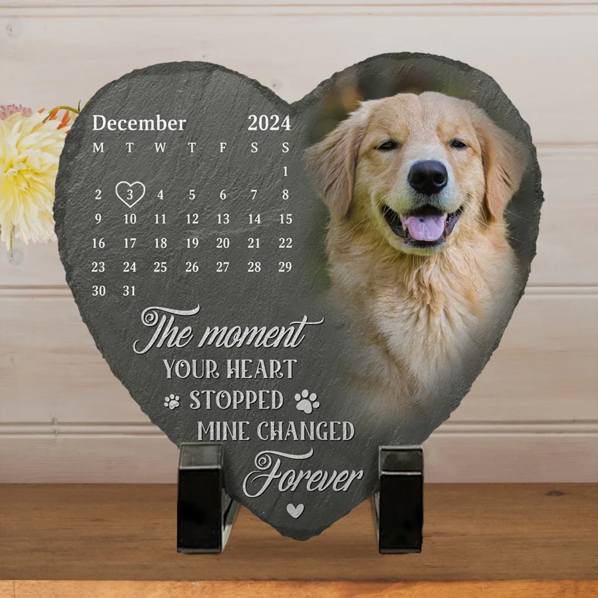 Custom Photo Loved Beyond Words, Missed Beyond Measure - Memorial Personalized Custom Heart Shaped Memorial Stone - Sympathy Gift For Pet Owners, Pet Lovers - Image 4