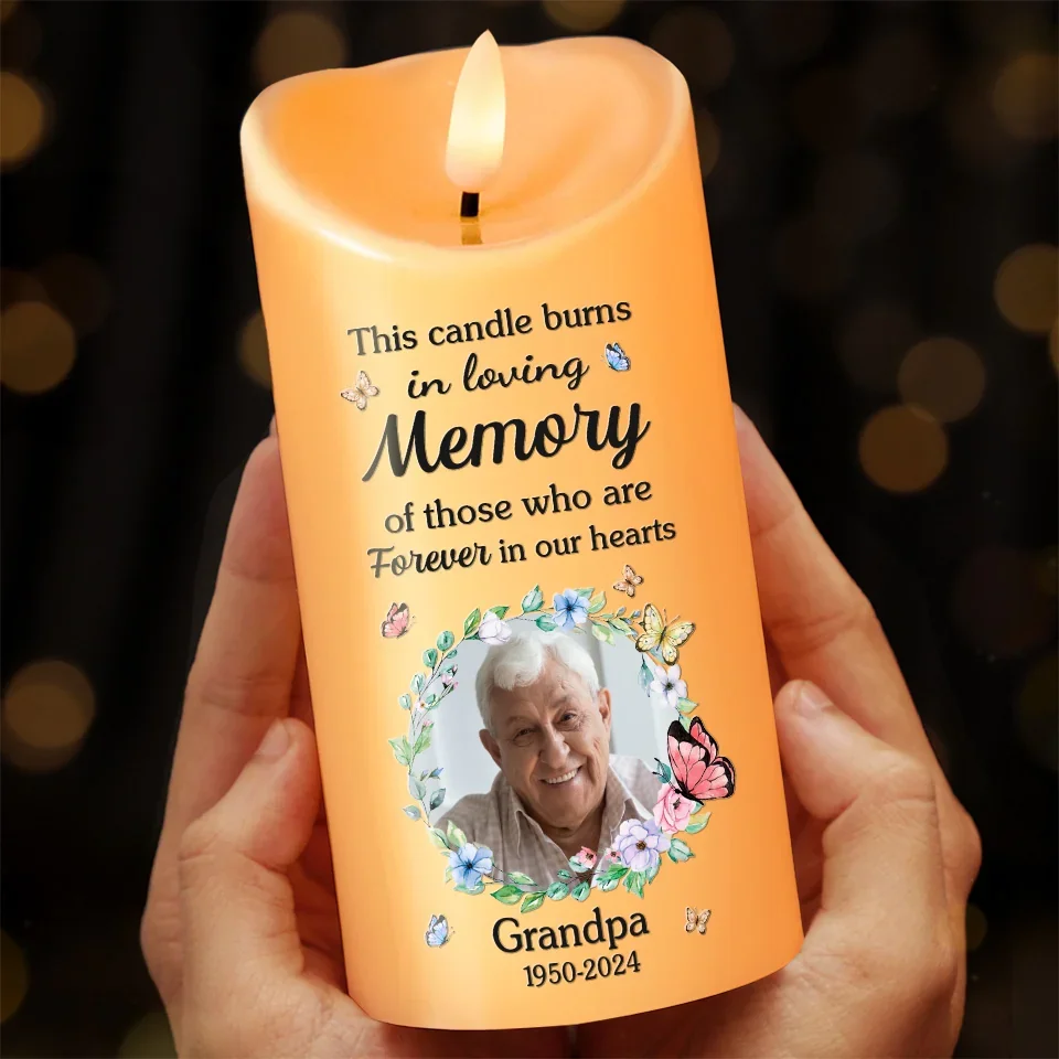Custom Photo Loving You Forever - Memorial Personalized Custom LED Candle - New Arrival, Christmas Gift, Sympathy Gift For Family Members AMZ - Image 3