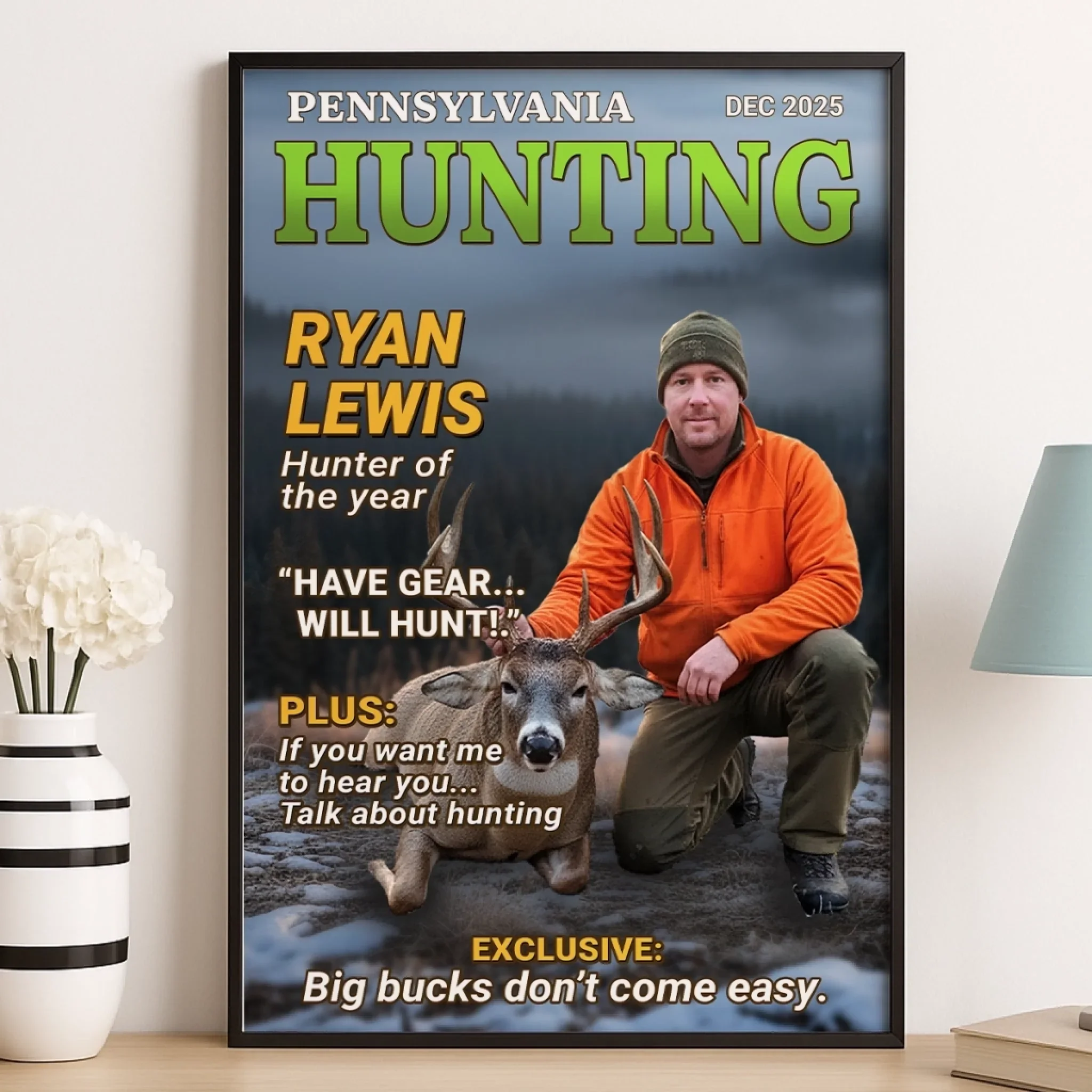 Custom Photo Magazine Vertical Poster - Personalized Christmas Birthday Hunting Gifts For Hunters - Moments Like This Are Earned - Image 3