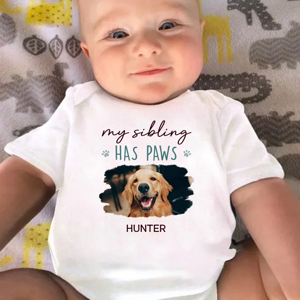 Custom Photo Memories Are Made With Furry Friends And Little Giggles - Dog & Cat Personalized Custom Baby Onesie - Baby Shower Gift, Gift For Pet Owners, Pet Lovers - Image 4