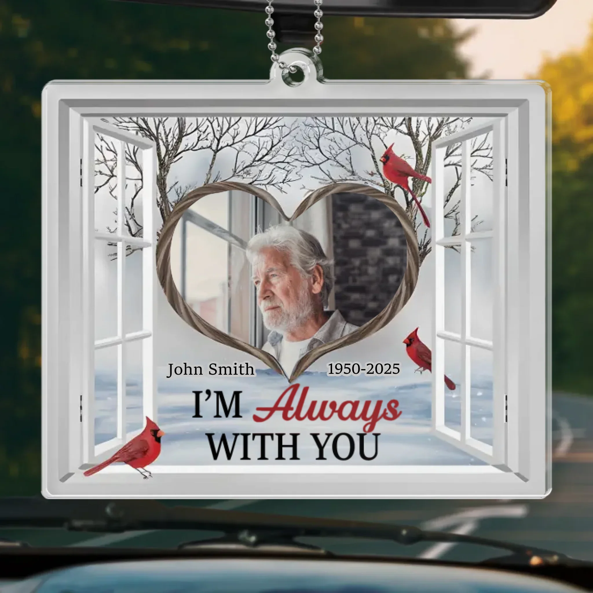 Custom Photo Memories Keep Us Together - Memorial Personalized Custom Car Ornament - Acrylic Custom Shaped - Sympathy Gift For Family Members - Image 2