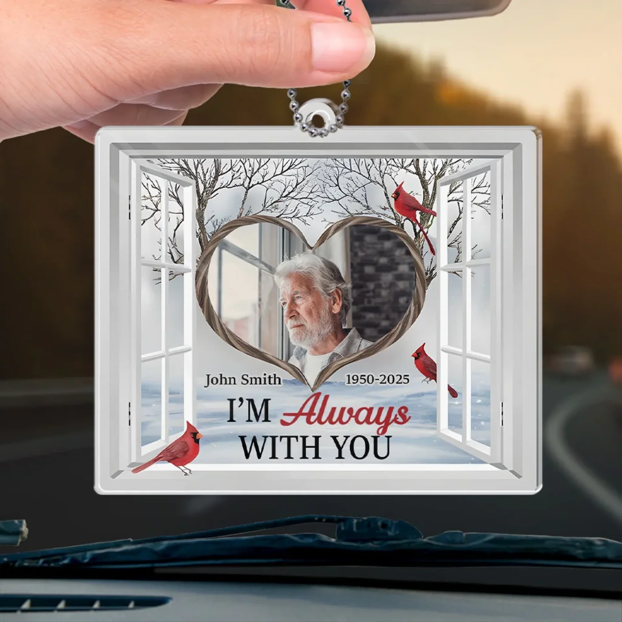 Custom Photo Memories Keep Us Together - Memorial Personalized Custom Car Ornament - Acrylic Custom Shaped - Sympathy Gift For Family Members - Image 4
