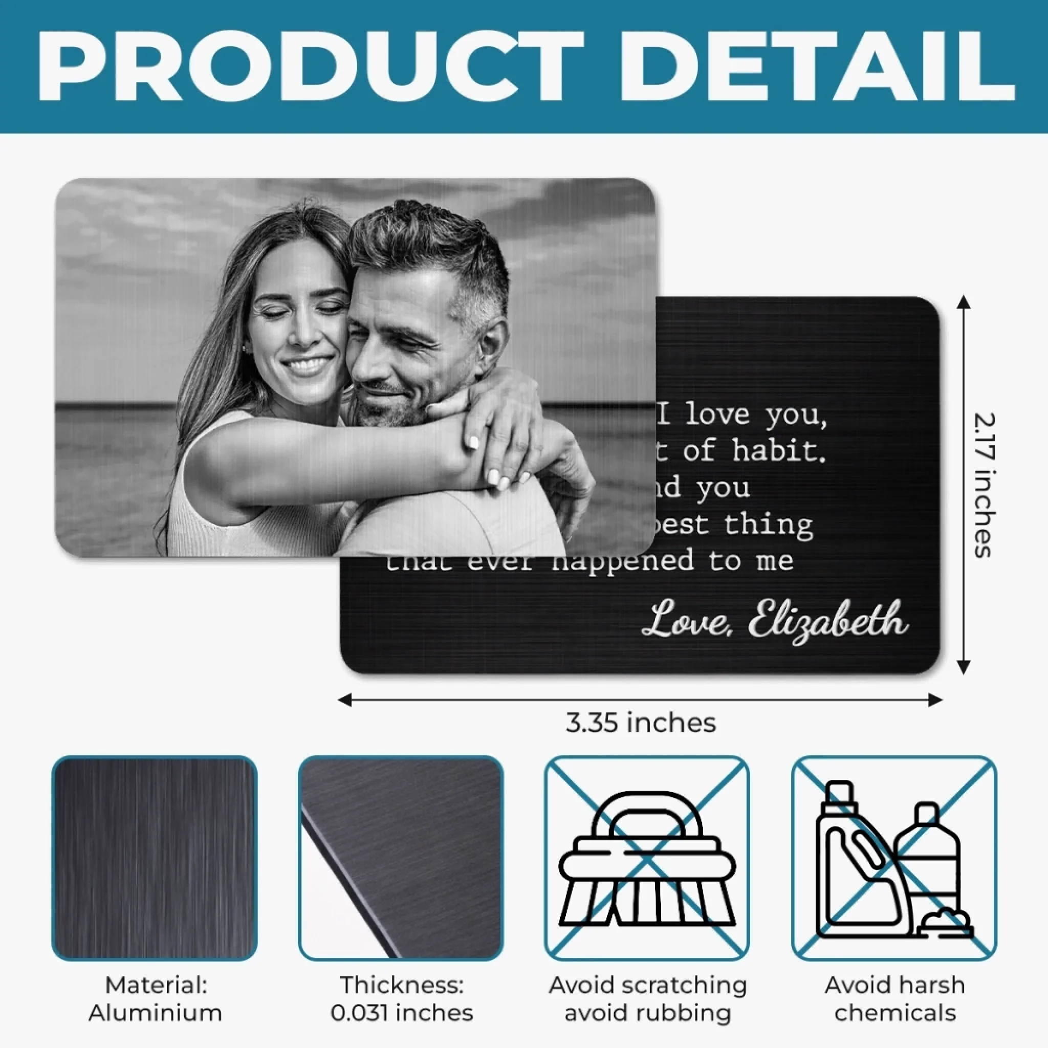 Custom Photo Metal Wallet Card - Personalized Anniversary Wedding Gifts For Husband And Wife, Him And Her - You Make Everything Softer - Image 5