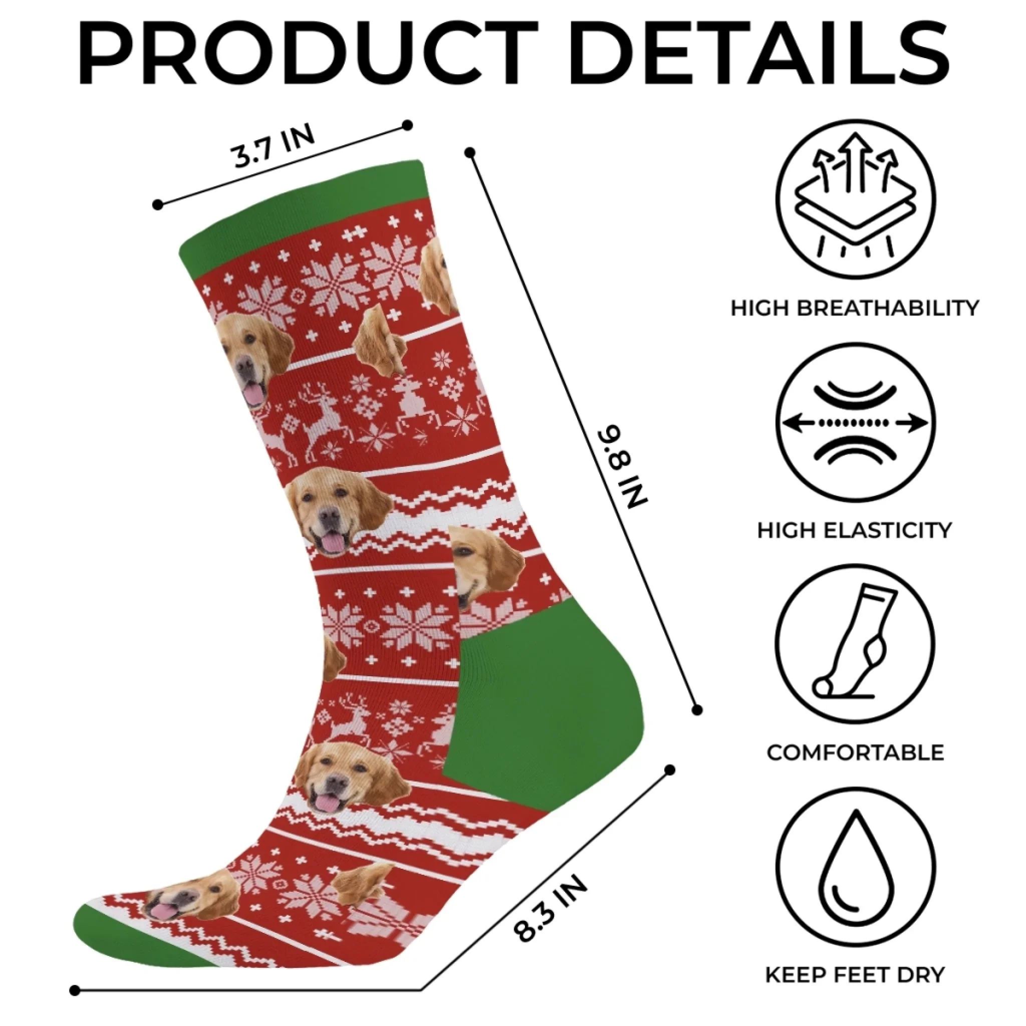 Custom Photo Middle Tube Socks - Personalized  Christmas Birthday Gifts For Dog Cat Lovers, Dog Dad And Mom, Cat Owners - Every Step, A Paw Of Joy - Image 5