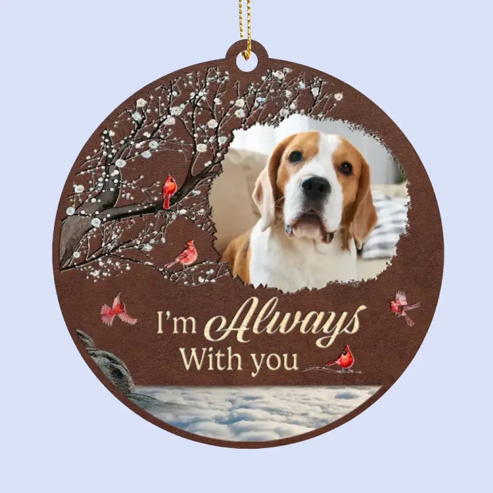 Custom Photo Miss You For The Rest Of My Life  - Memorial Personalized Custom Leather Ornament - Christmas Gift, Sympathy Gift For Pet Owners, Pet Lovers - Image 2