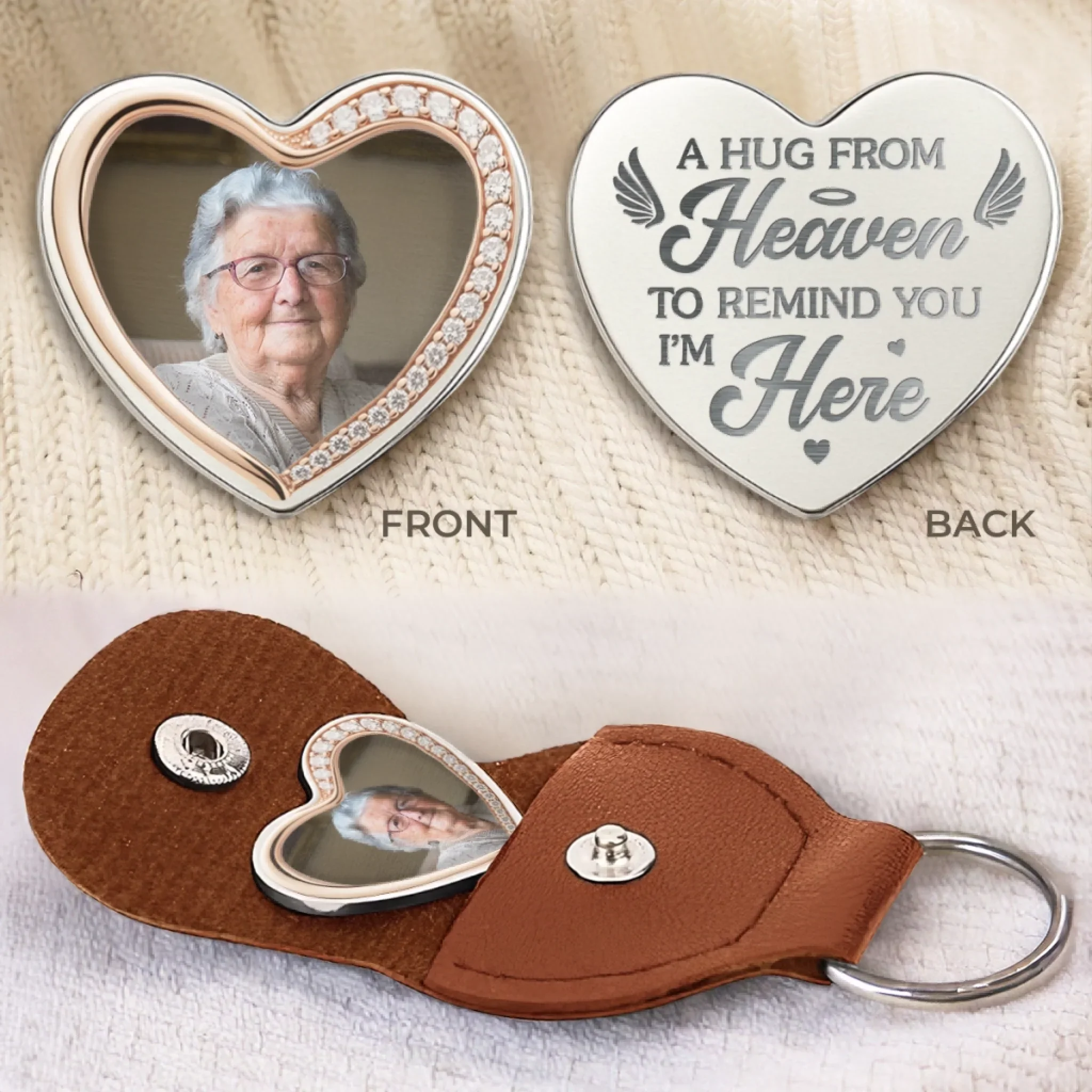 Custom Photo Missed Beyond Words - Memorial Personalized Custom Heart Pocket Hug - Sympathy Gift For Family Members - Image 4