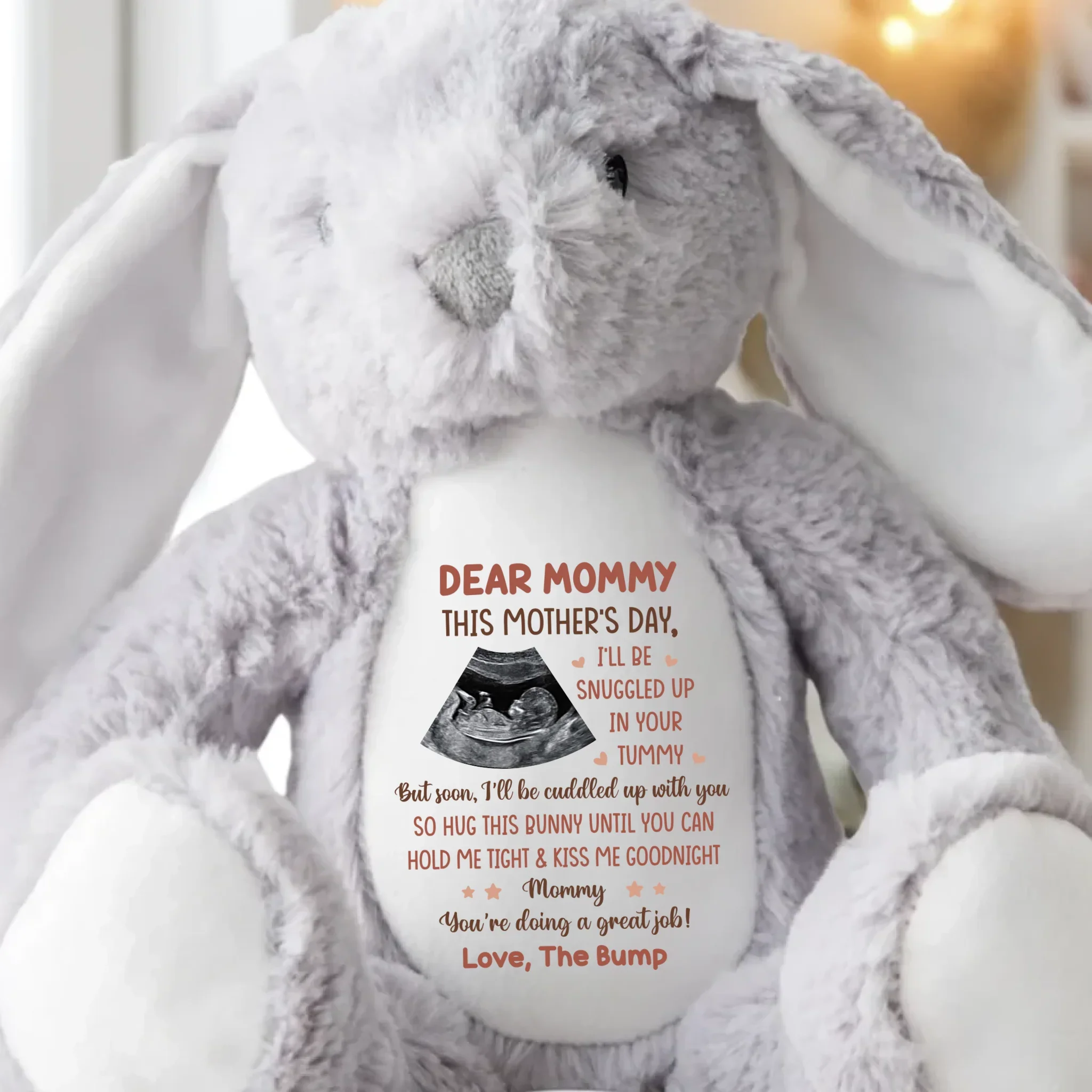 Custom Photo Mom, You’re My Forever Snuggle Buddy - Family Personalized Custom Easter Bunny Plush - Mother's Day, Baby Shower Gift, Gift For First Mom - Image 5