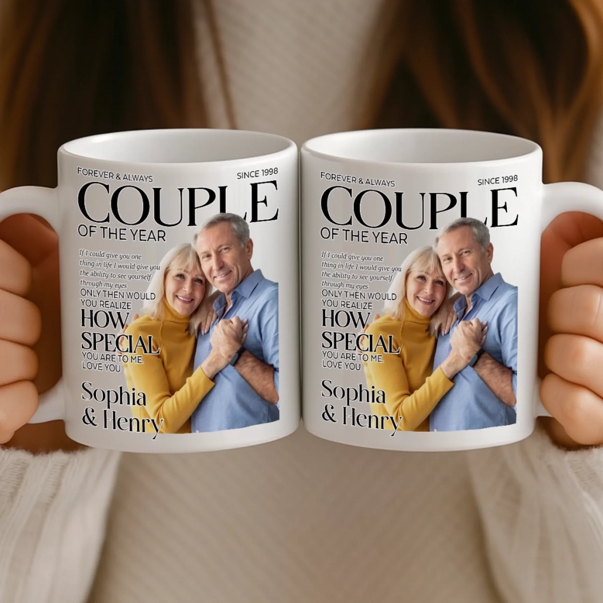 Custom Photo Mug - Personalized Anniversary Wedding Gifts For Husband And Wife, Him And Her - Love That Feels Natural - Image 4