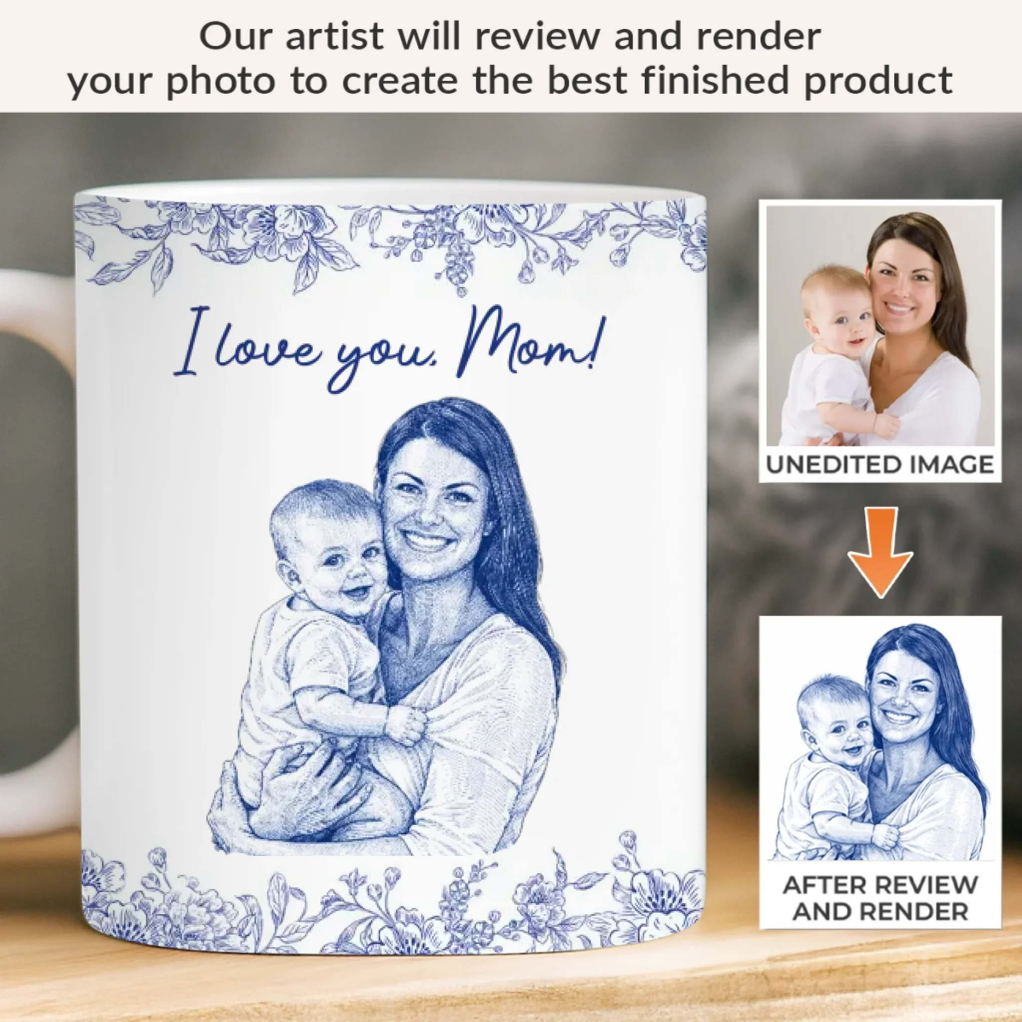 Custom Photo Mug - Personalized Baby Shower, Gender Reveal Gifts For New Moms, New Parents - Mom Is My Sunshine - Image 2