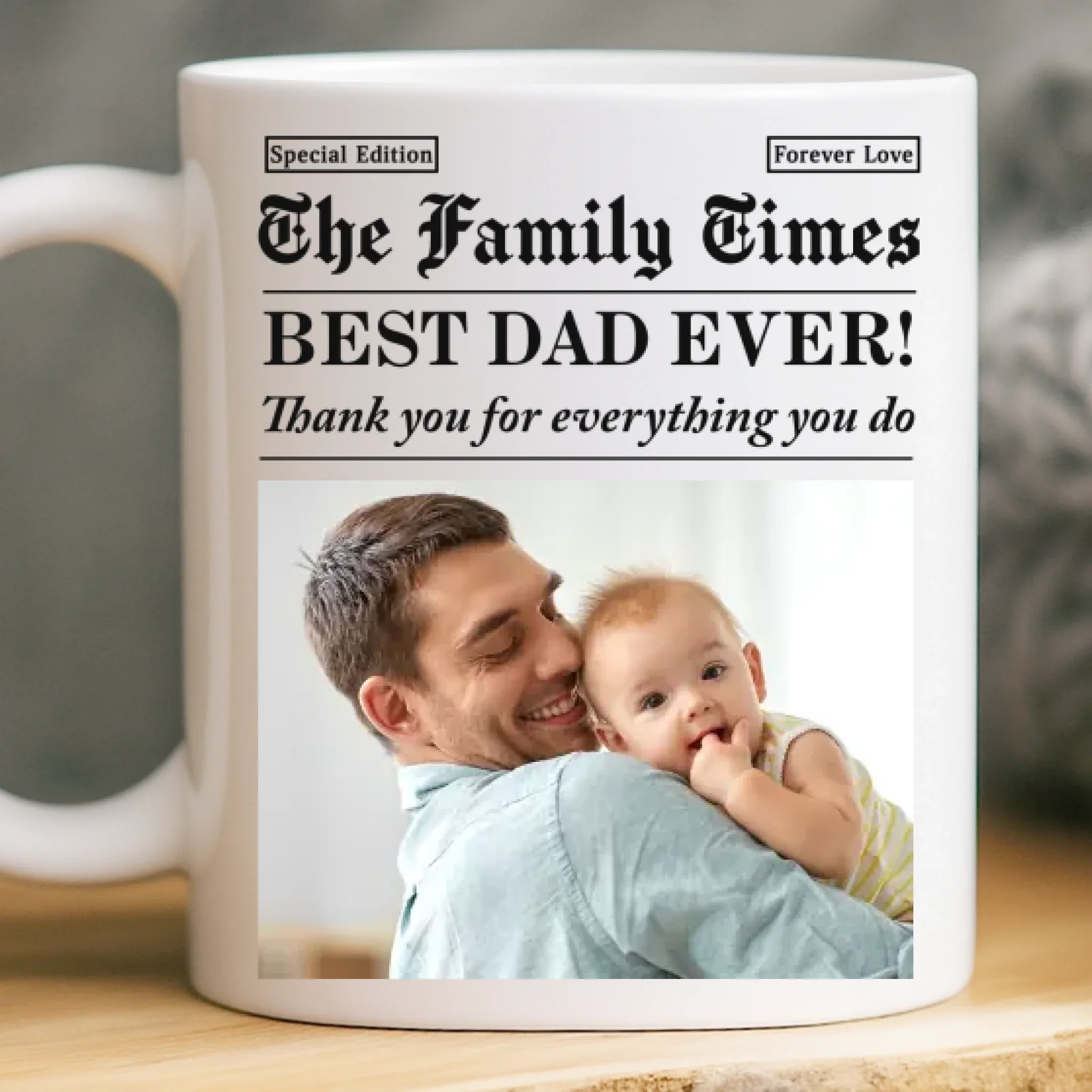 Custom Photo Mug - Personalized Birthday Gifts For Mom, Dad, Brother, Sister, Kids - You Are My Safe Home - Image 2